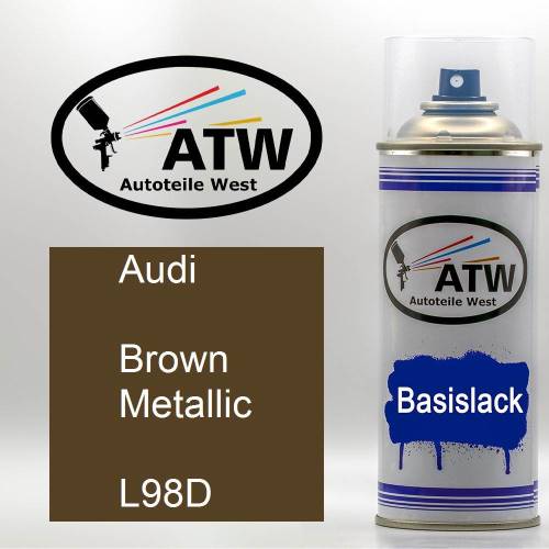 Audi, Brown Metallic, L98D: 400ml Sprühdose, von ATW Autoteile West.